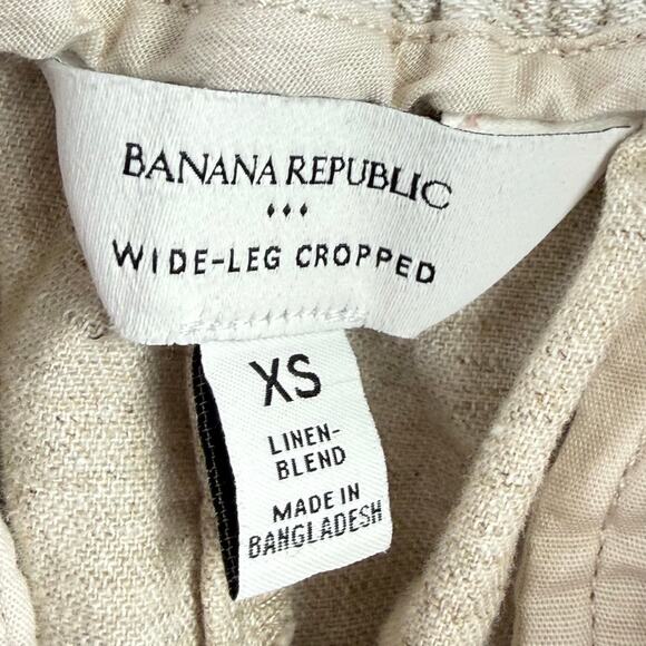 Banana Republic Sum' 25 "Flax" Wide Leg Cropped Linen Blend XS Pant Pull On - Picture 6 of 9
